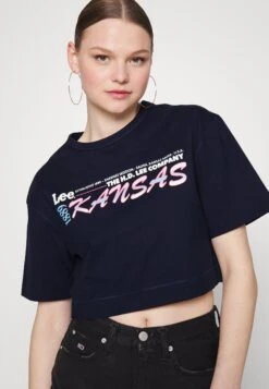 Lee Loose Cropped Tee - T-Shirt Imprimé - Rivet Navy -Lee Boutique 1fcf4d41f65242f3b55cf01b957c3ef2