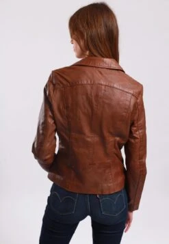 Lee Cooper Berra - Veste En Cuir - Cognac -Lee Boutique 33f04524964b42daba1586b6af43b496