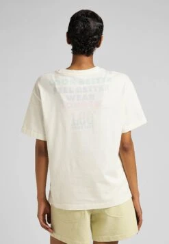 Lee Relaxed Crew Tee - T-Shirt Imprimé - Off-White -Lee Boutique 3de4330bff634965b9d87e2d0ab71697