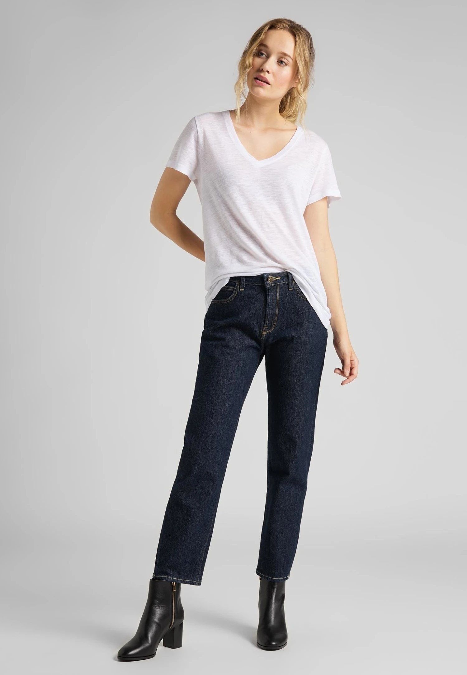 Lee V Neck Tee - T-Shirt Basique - Bright White 4 Lee V Neck Tee - T-Shirt Basique - Bright White – Image 2