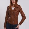 Lee Cooper Bella - Veste En Cuir - Cognac -Lee Boutique 47fd3ff32b634bb0bbf74c09bdddd6b2