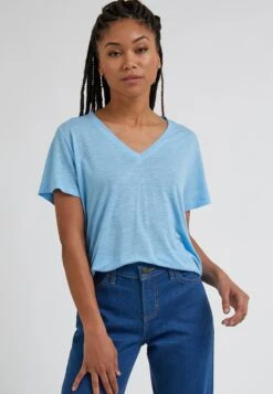 Lee V Neck Tee - T-Shirt Basique - Shasta Blue