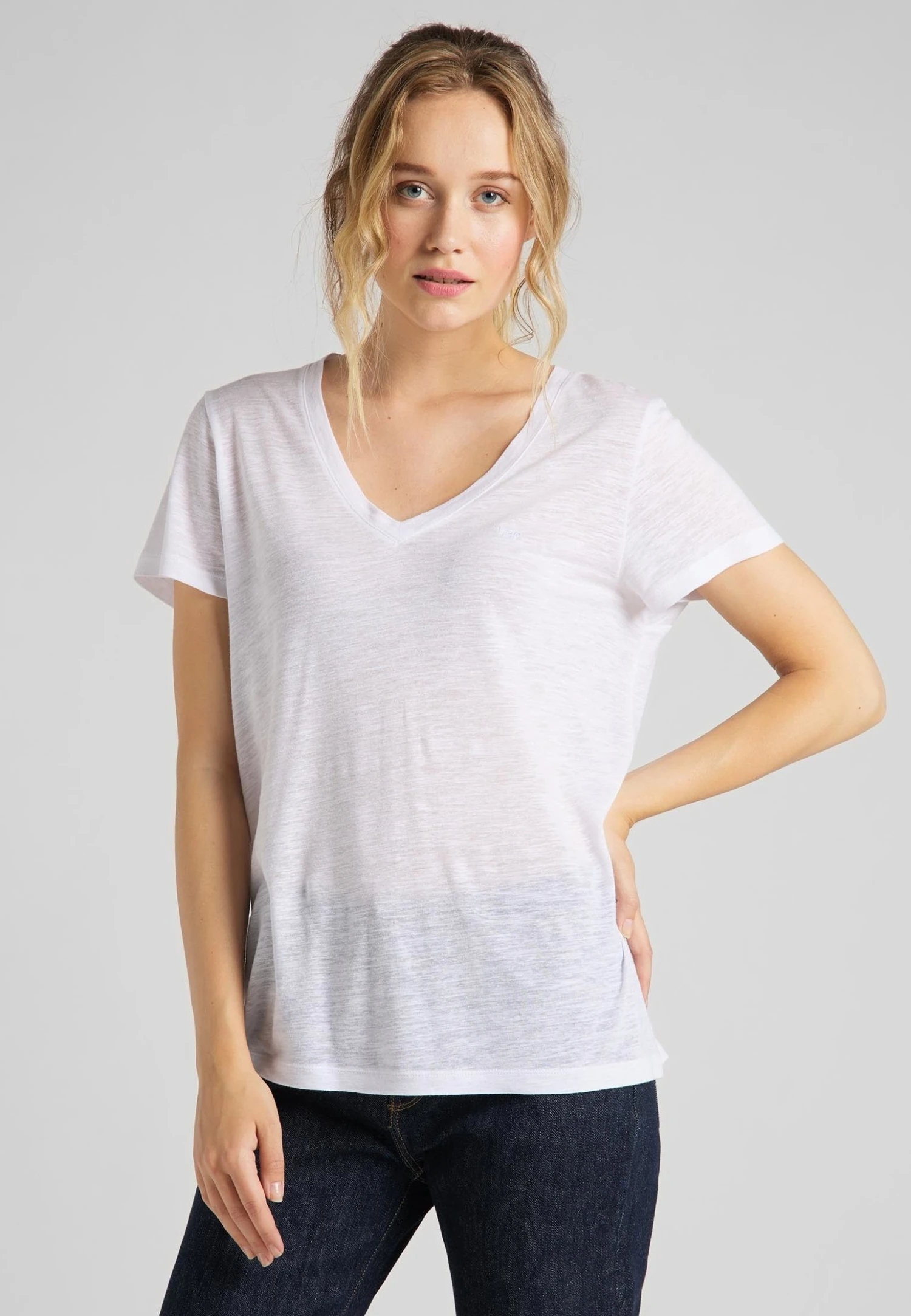 Lee V Neck Tee - T-Shirt Basique - Bright White 3 Lee V Neck Tee - T-Shirt Basique - Bright White