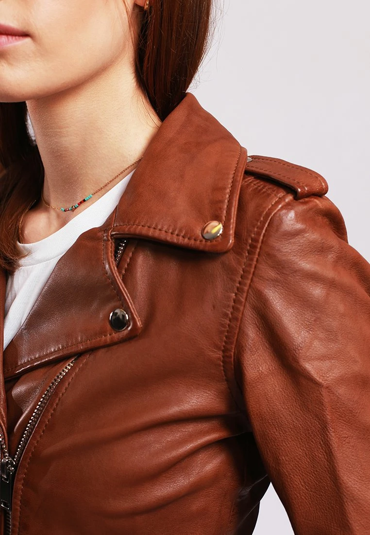 Lee Cooper Bella - Veste En Cuir - Cognac 6 Lee Cooper Bella - Veste En Cuir - Cognac – Image 4