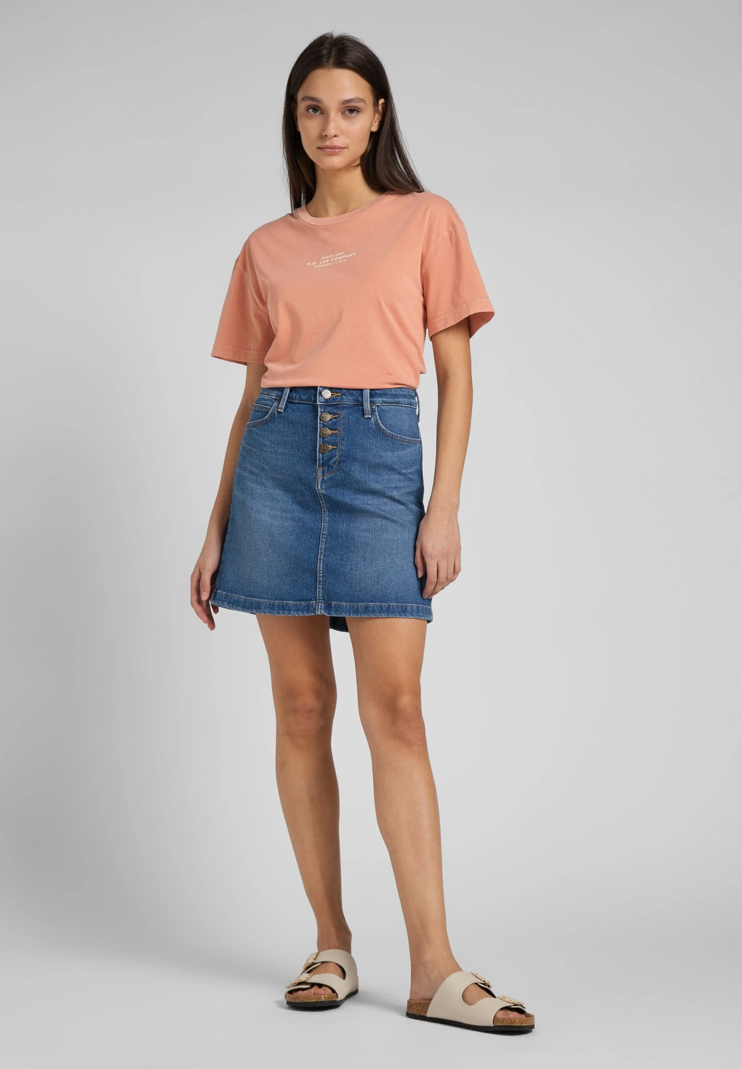 Lee Crew Neck Tee - T-Shirt Imprimé - Coral 4 Lee Crew Neck Tee - T-Shirt Imprimé - Coral – Image 2