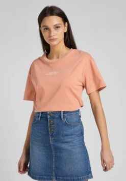 Lee Crew Neck Tee - T-Shirt Imprimé - Coral