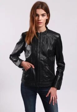 Lee Cooper Brianne - Veste En Cuir - Black