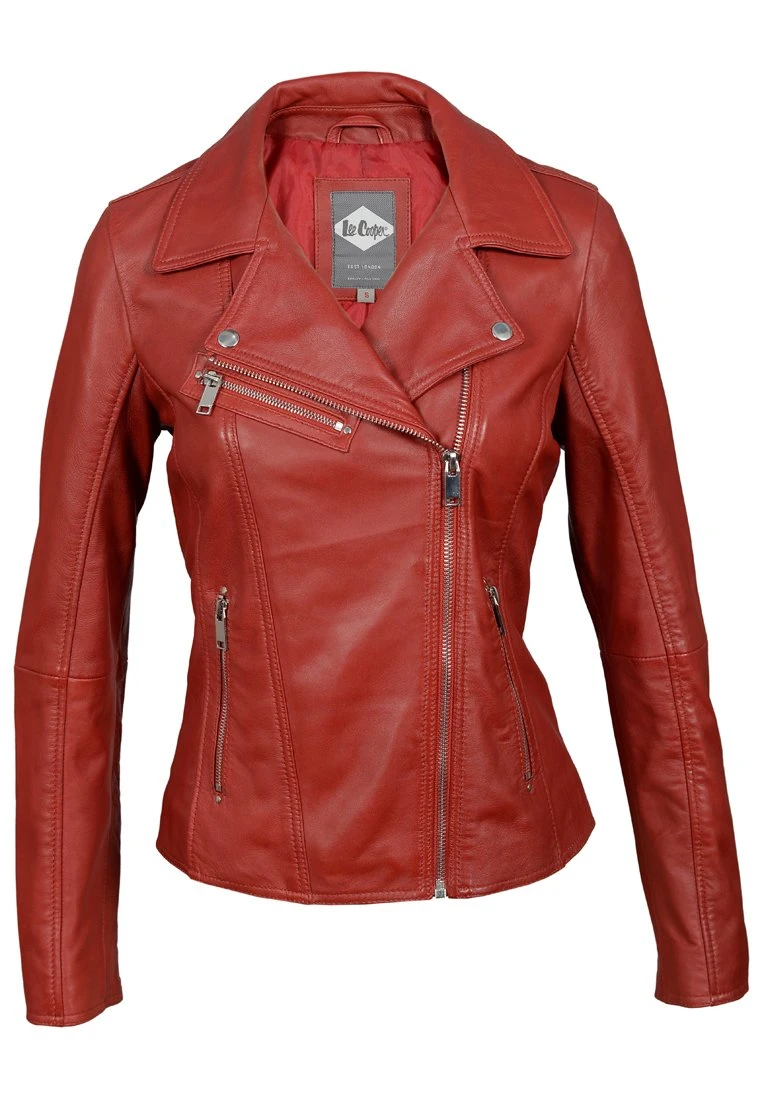 Lee Cooper Bonnie - Veste En Cuir - Red 3 Lee Cooper Bonnie - Veste En Cuir - Red