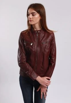 Lee Boutique 27 Lee Cooper Bethanie - Veste En Cuir - Oxblood