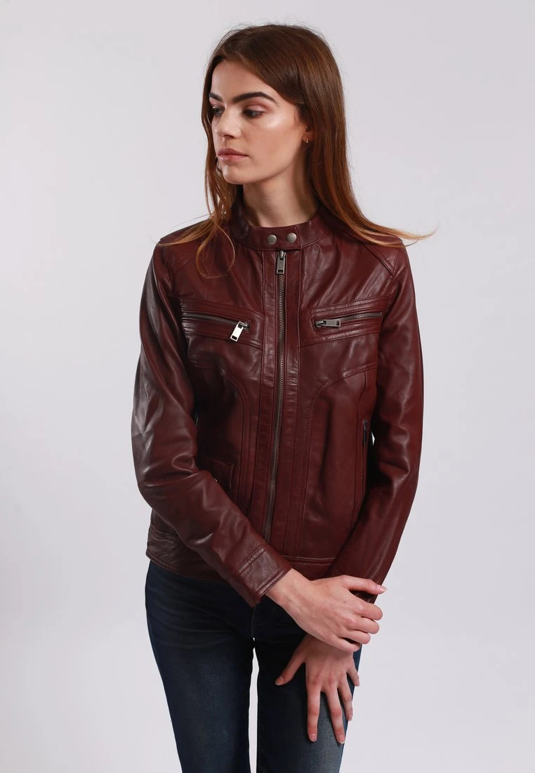 Lee Cooper Bethanie - Veste En Cuir - Oxblood 3 Lee Cooper Bethanie - Veste En Cuir - Oxblood