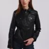 Lee Cooper Blandine - Veste En Cuir - Black -Lee Boutique f0b425d71db842fe8014f39176d55326