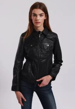 Lee Cooper Blandine - Veste En Cuir - Black