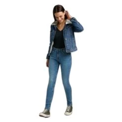 Veste En Jean Femme Lee Sherpa Rider West -Lee Boutique lee l54vfamk bleu 3